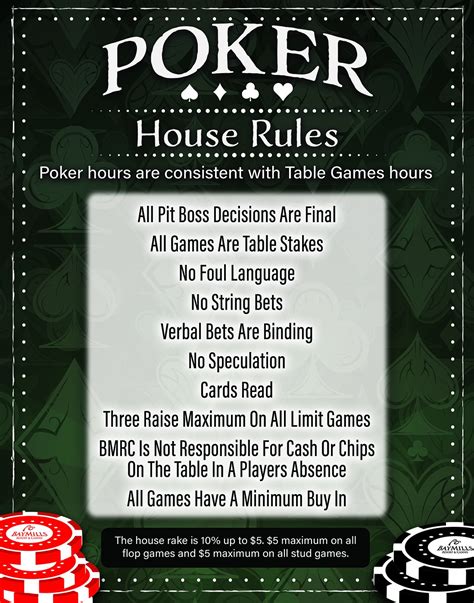 poker table rules